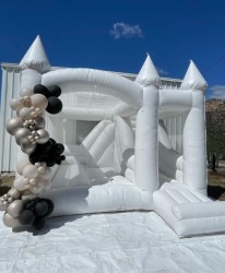 IMG 0374 1715924009 15X15 White Wedding Bounce House with Slide